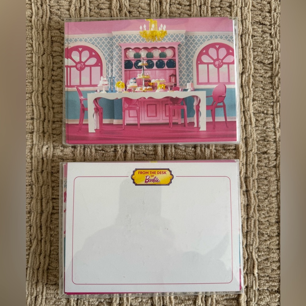 Vintage Barbie Pink and White Notepad Set